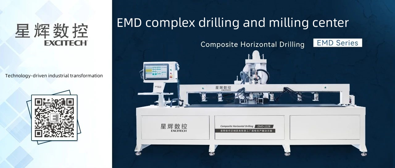 Excitech mới phát triển trung tâm khoan và phay tích hợp cho cửa và tủ composite EMD.