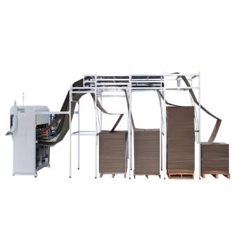 Máy cắt và đóng gói giấy gợn sóng liên tục bốn cổ